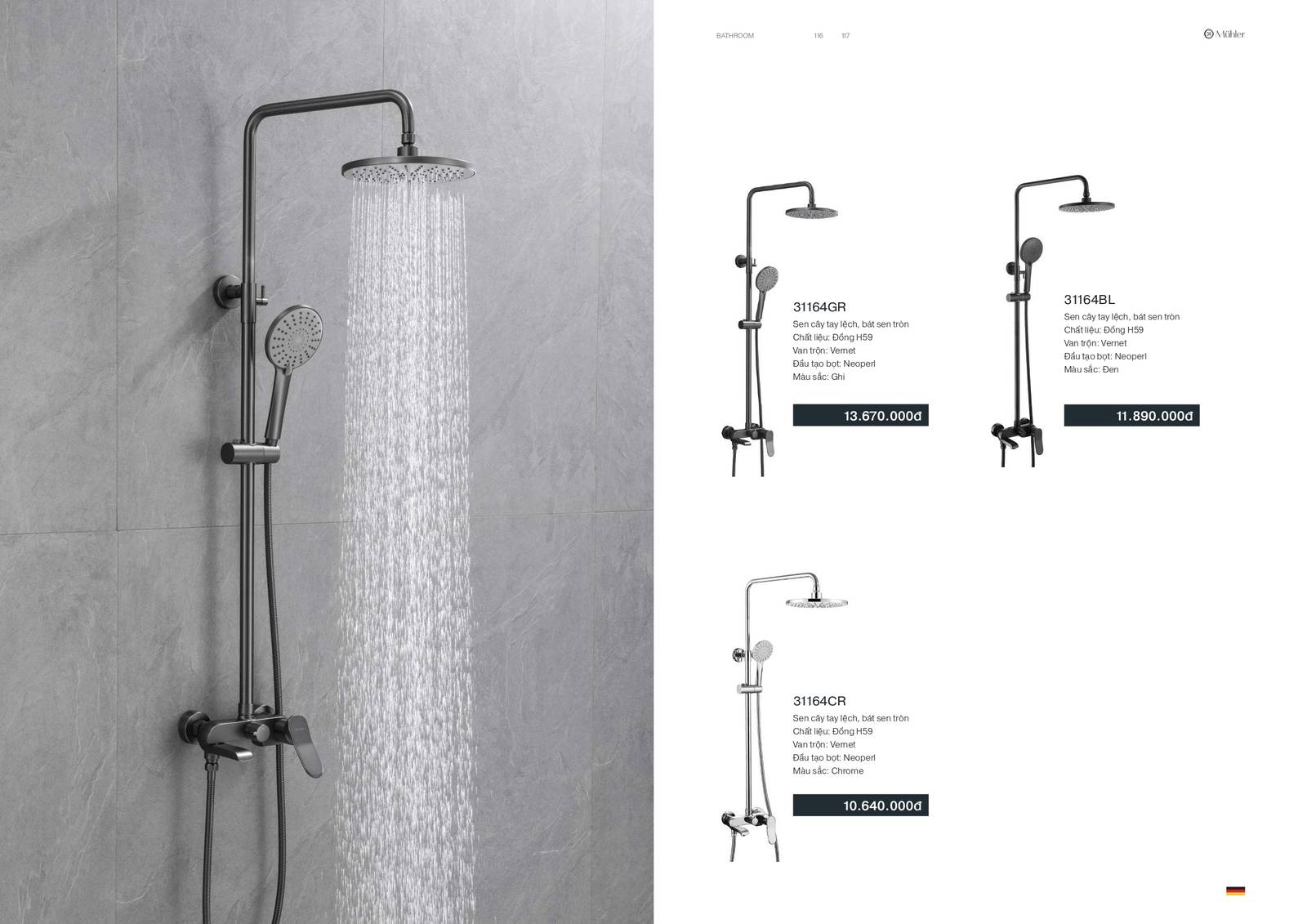 Thiết bị vệ sinh MUHLER Catalogue và Bảng giá mới nhất /Page 59